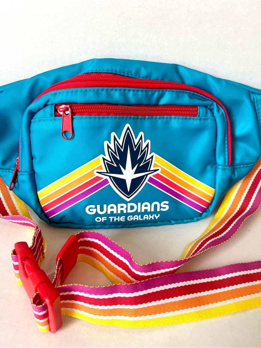 Disney Marvel Guardians of the Galaxy Teal Belt Bag with Multicolor Strap